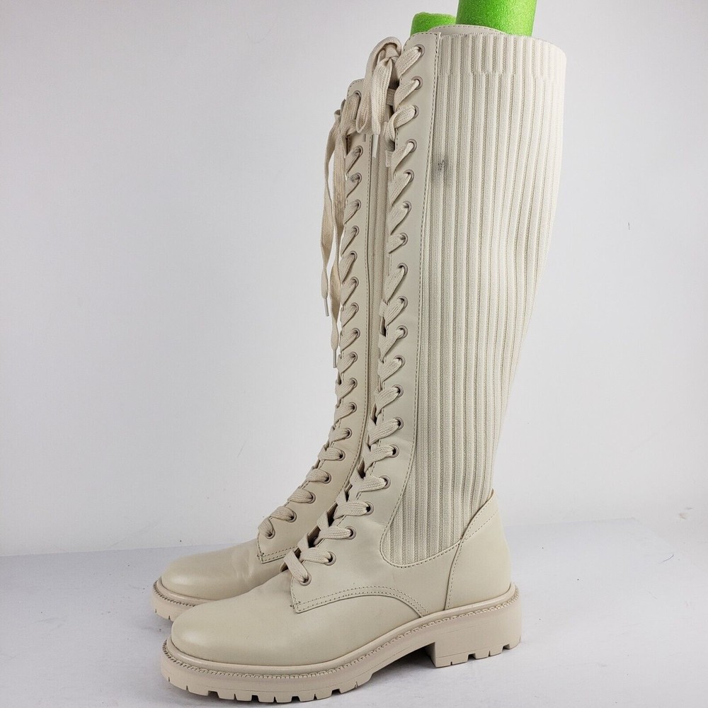 Sam Edelman Lila Knee High Boots Womens Stretch Ribbed